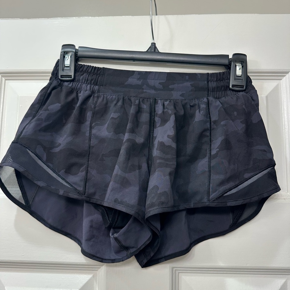 lululemon athletica Black Camo Hotty Hot Short Athletic Shorts
